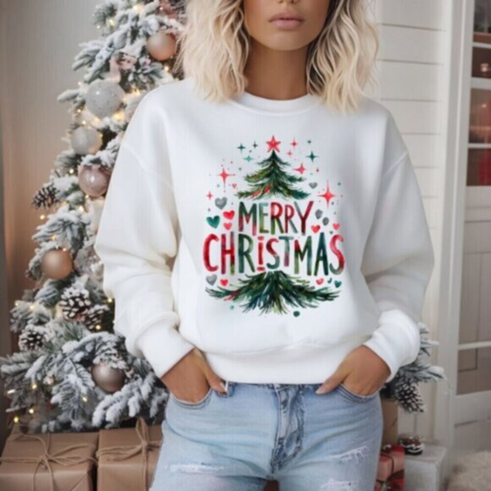 Merry Christmas Holiday Crewneck – Winter Graphic Sweatshirt – S–3XL Available